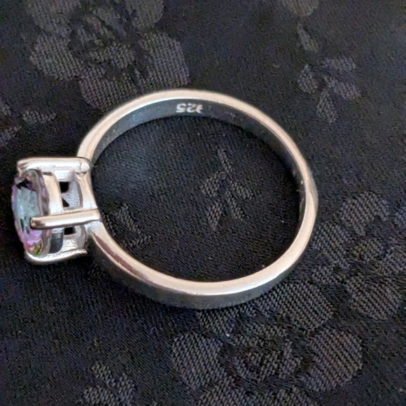 New 925 Solid Sterling Silver Ring with Mystic Quartz In Pronged Setting Size 7 - Picture 6 of 7